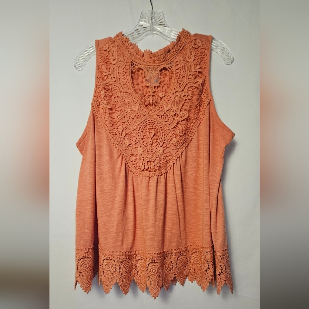 No Boundaries Juniors XXL (19) Crochet Lace Sleeveless Top T8